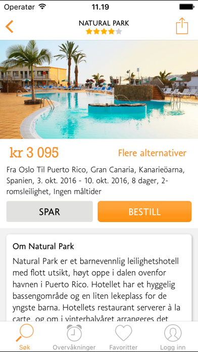 Reiseguiden.no Restplasser iPhone screenshot 3 - Travel app