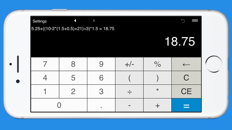 Calculator with parentheses