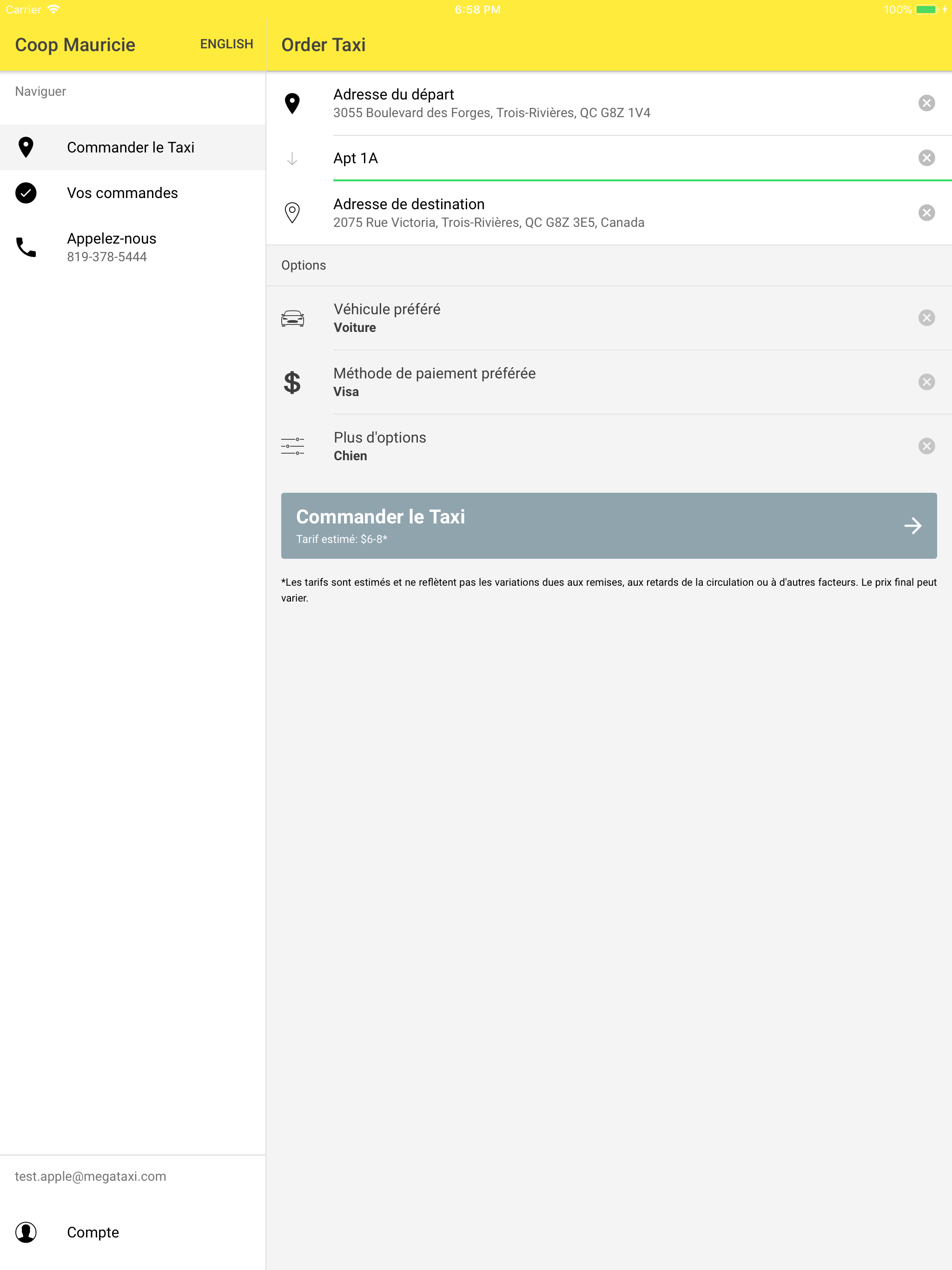 Taxi COOP Trois-Rivieres screenshot 5