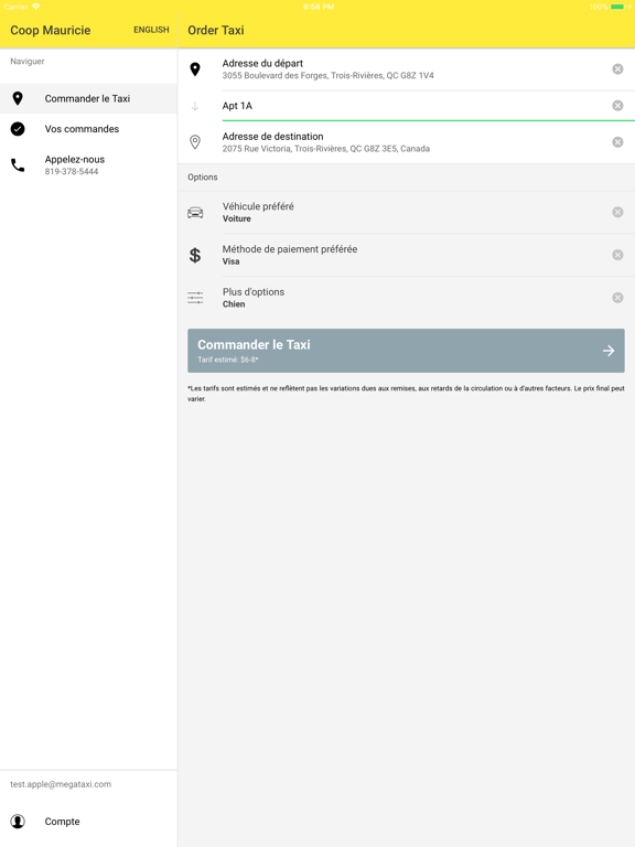 Screenshot #5 pour Taxi COOP Trois-Rivieres