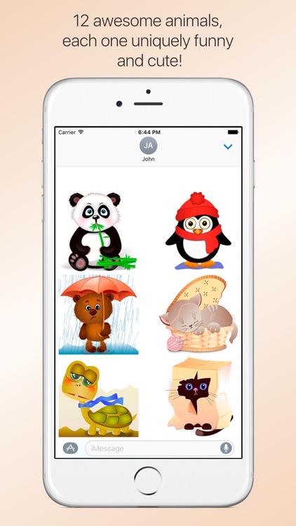 Funny zoo - cute stickers with animated animals