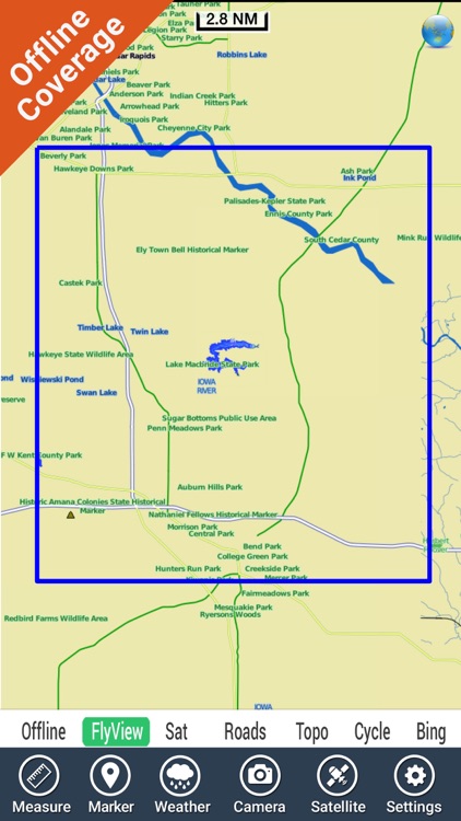 Lake Macbride IOWA HD GPS fishing chart offline screenshot-4
