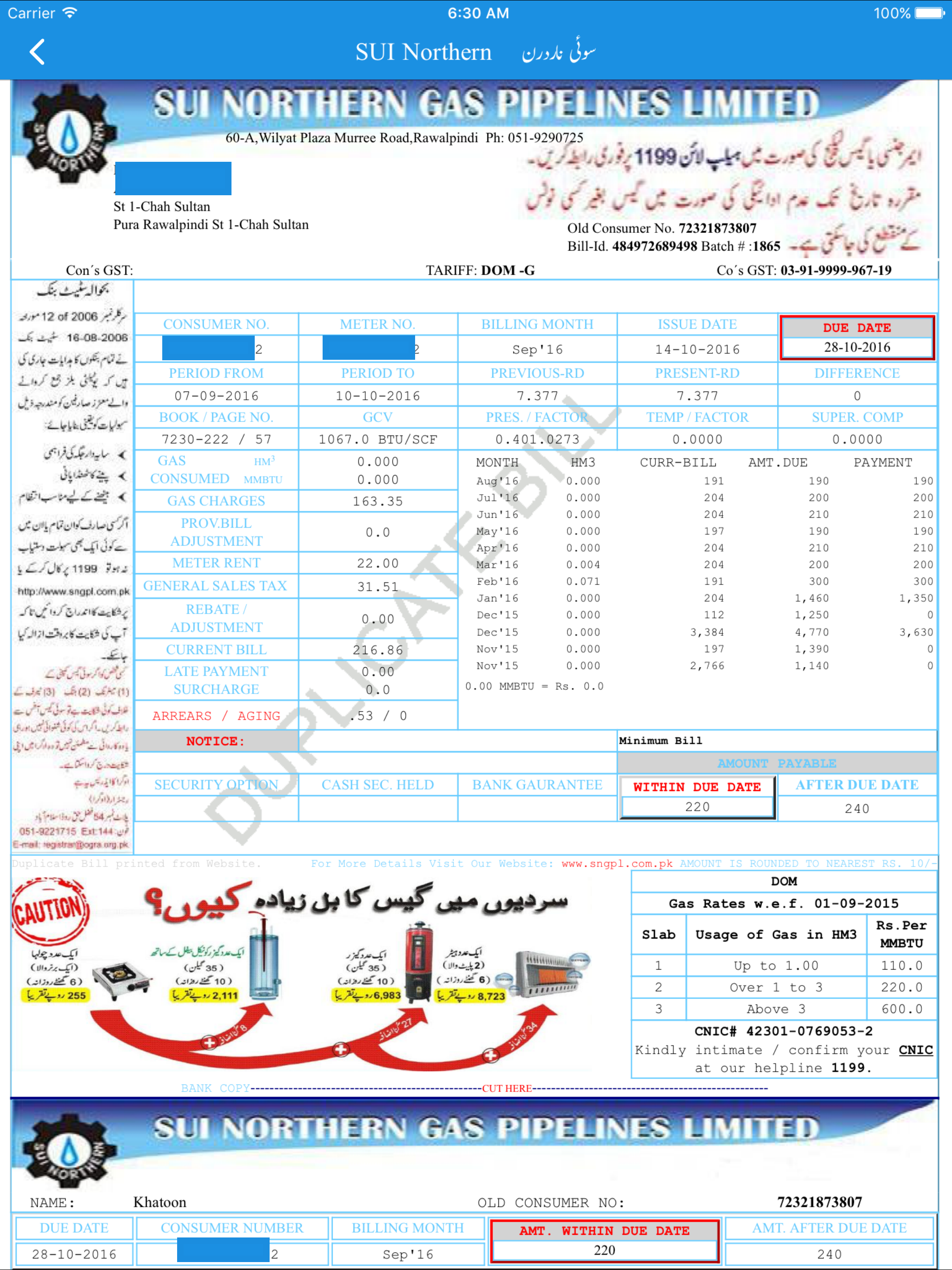 Check Sui Gas Bill