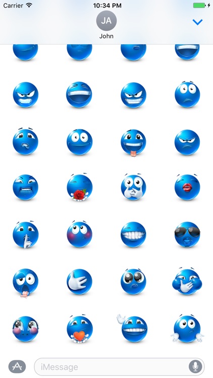 Blue Smile Emoji - Popo Emotion