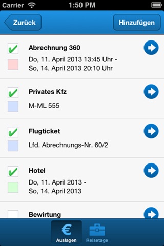 TravelLog Reisekosten screenshot 3