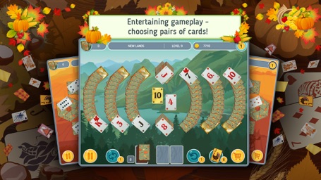 Screenshot of Solitaire Match 2 Cards Free. Thanksgiving Day Card Game