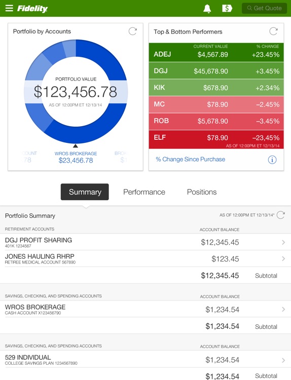 Fidelity Investments for iPad