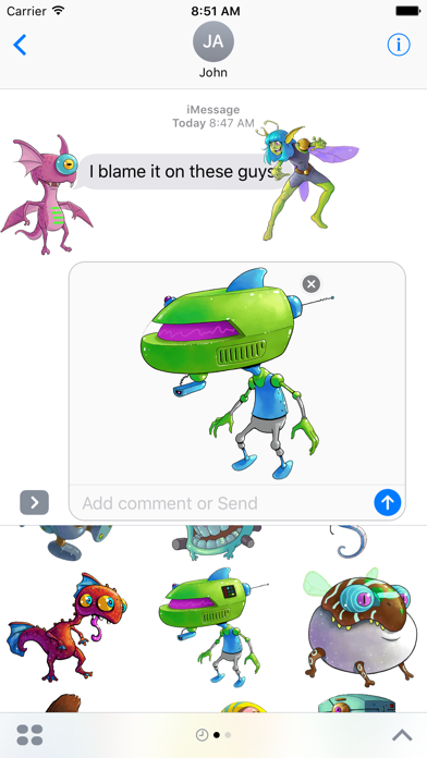 LockerGnome's Geeky Creatures Stickers screenshot