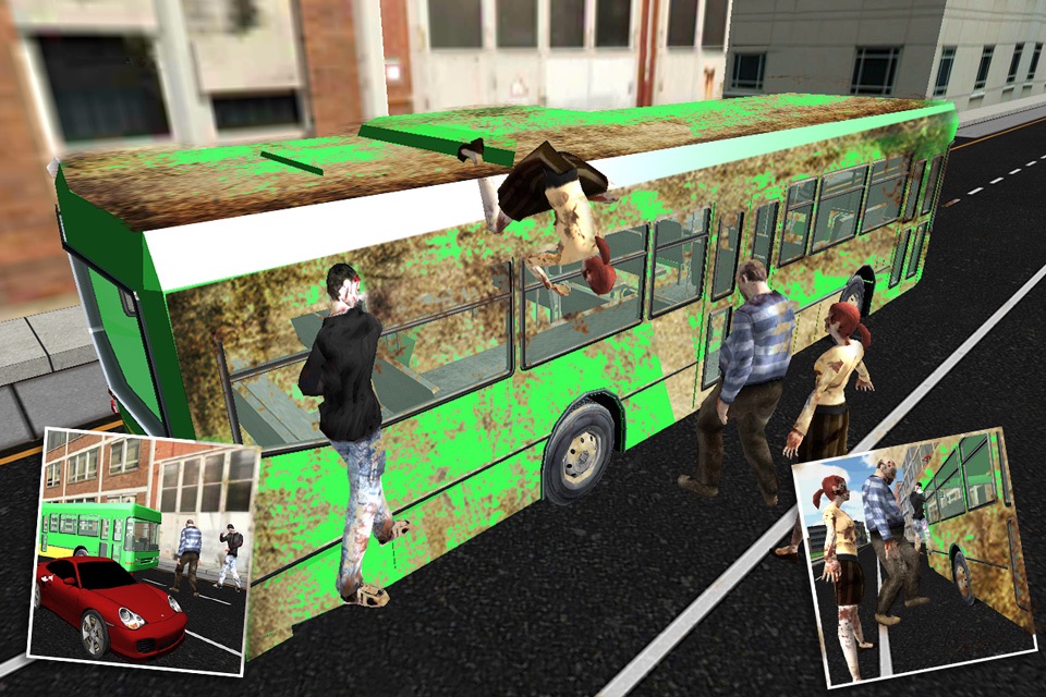 Crazy City Bus Catcher smash Zombie 3D Car Game screenshot 4