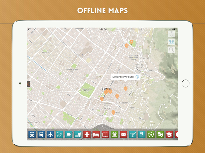 Bogotá Travel Guide with Offline City Street Map