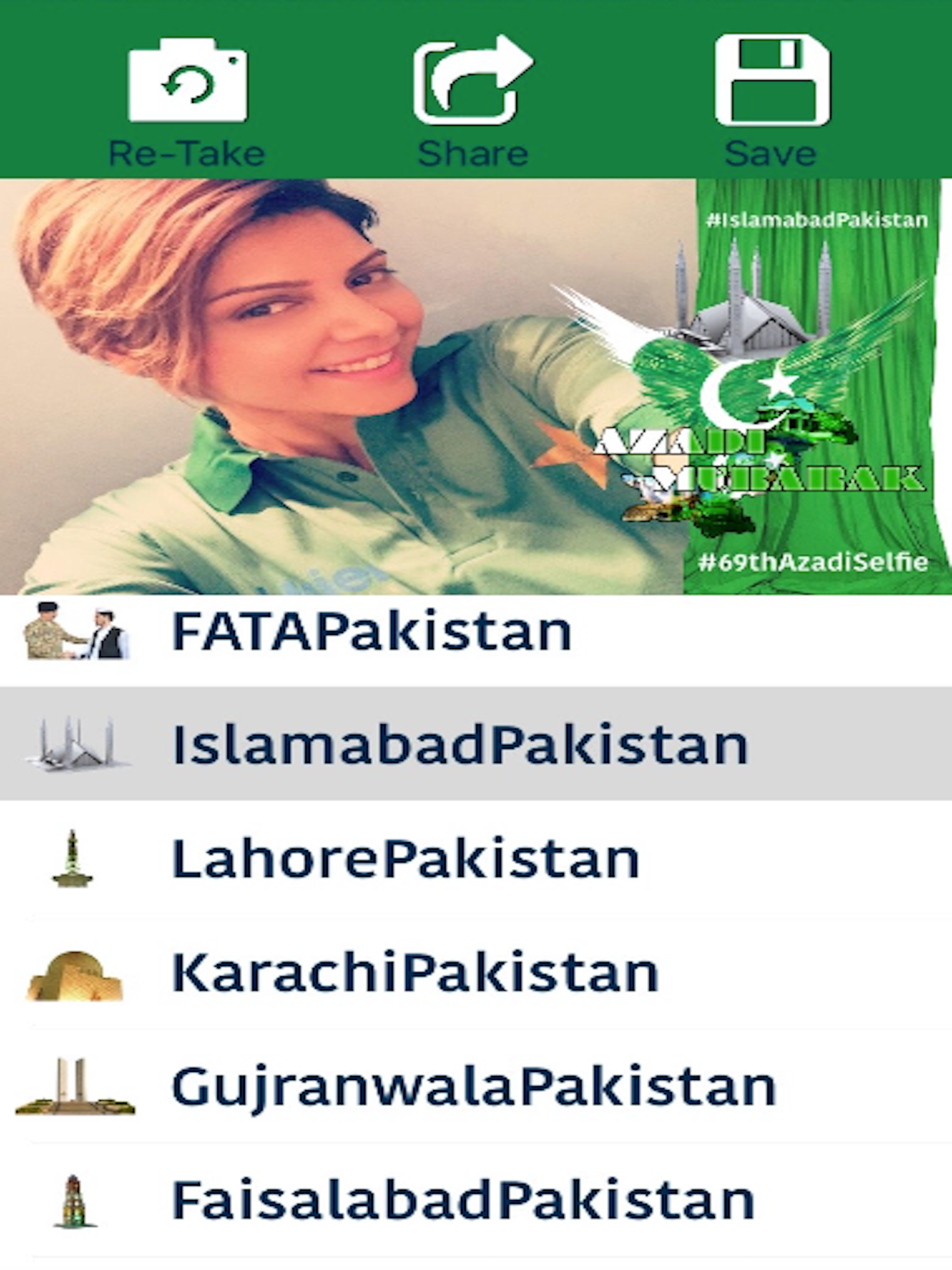 69th Azadi Selfie Camera-Show Your Patriotism and Support Pakistan HD free cam screenshot 6