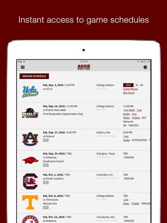 Aggie Sports Page iPad screenshot 5 - Sports app
