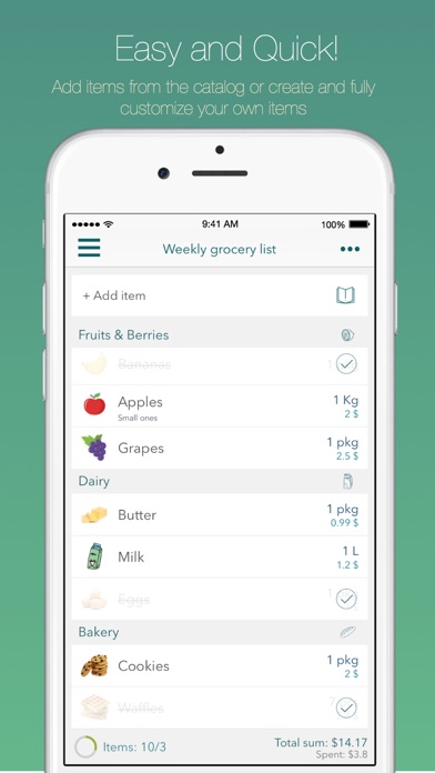 Get Me Food - grocery shopping list iPhone screenshot