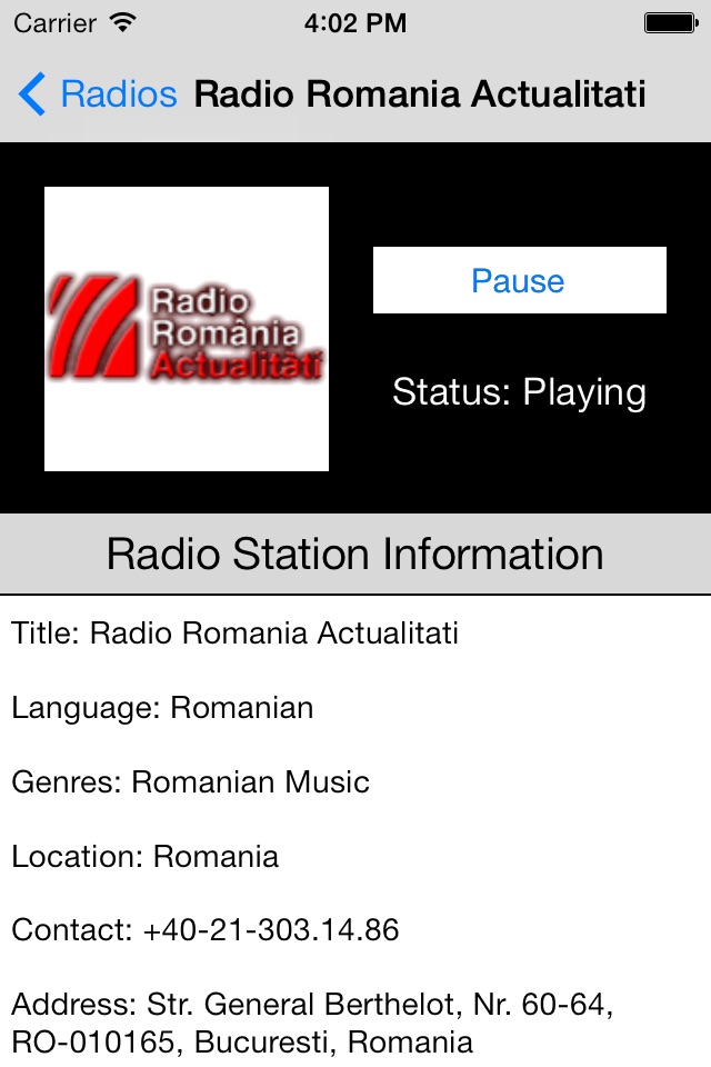 Romania Radio Live Player (Romanian / român) screenshot 3