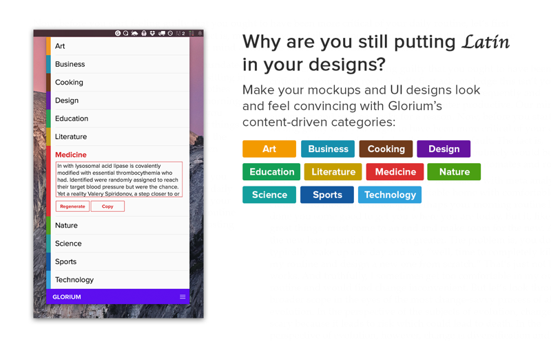 Glorium - a contextual lorem ipsum generator thumbnail 2