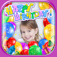 Happy Birthday Photo Frames and Stickers with Stamps
