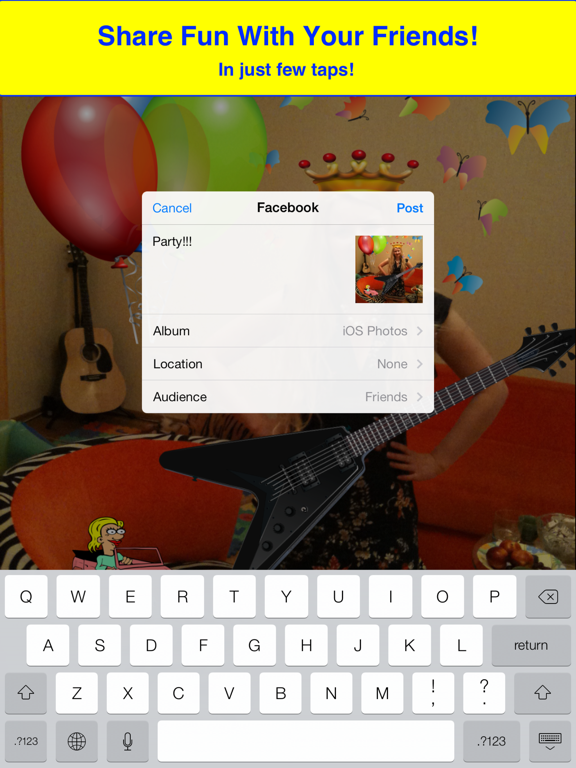 Stickers Photo Booth: Try Antlers and Bunny Ears! iPad screenshot 5 - Photo & Video app