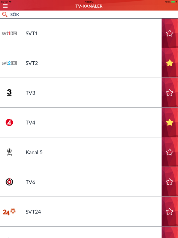 Screenshot #4 pour TV Tablå Sverige (SE)