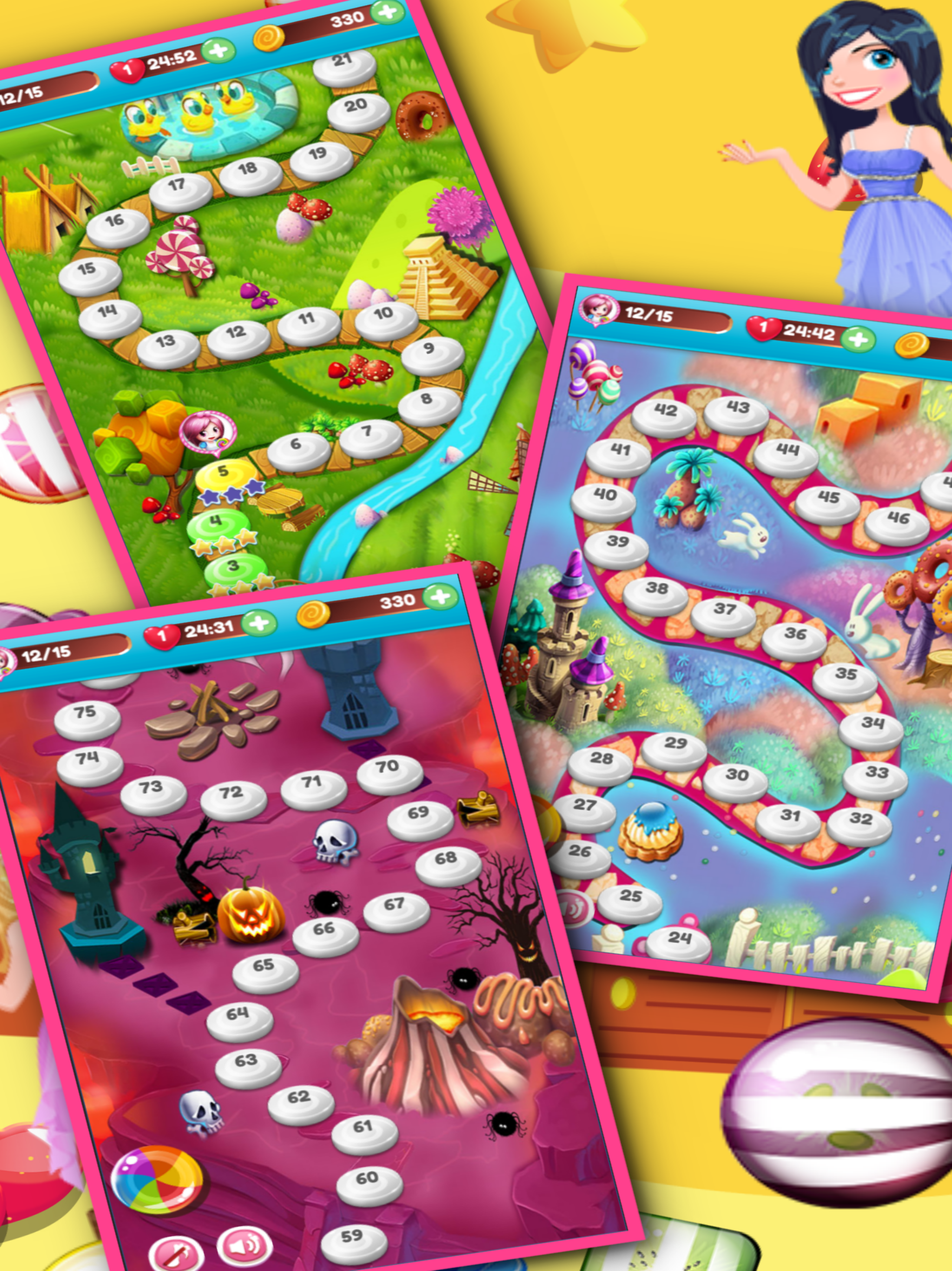Princess Dress UP Candy Macth Game