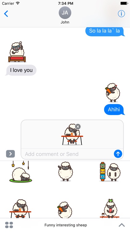 Funny interesting sheep animated - Fx Sticker