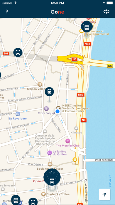Screenshot #1 pour Gone - transports lyonnais en temps réel