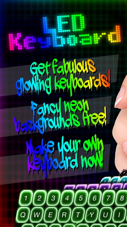 LED Keyboard Maker with Neon Backgrounds and Fonts