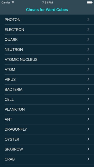 Cheats for Word Cubes - Bubbles Crosswor