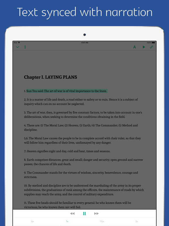 The Art of War -sync audiobook iPad screenshot 2 - Reference app