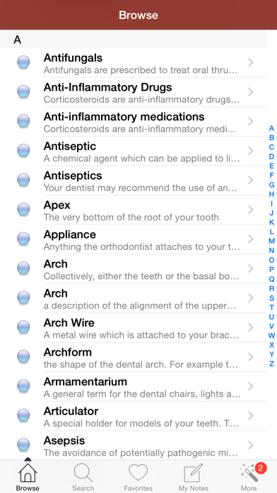 Dental Dictionary and Tools Screenshot 1