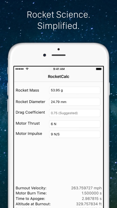 Screenshot #1 pour RocketCalc