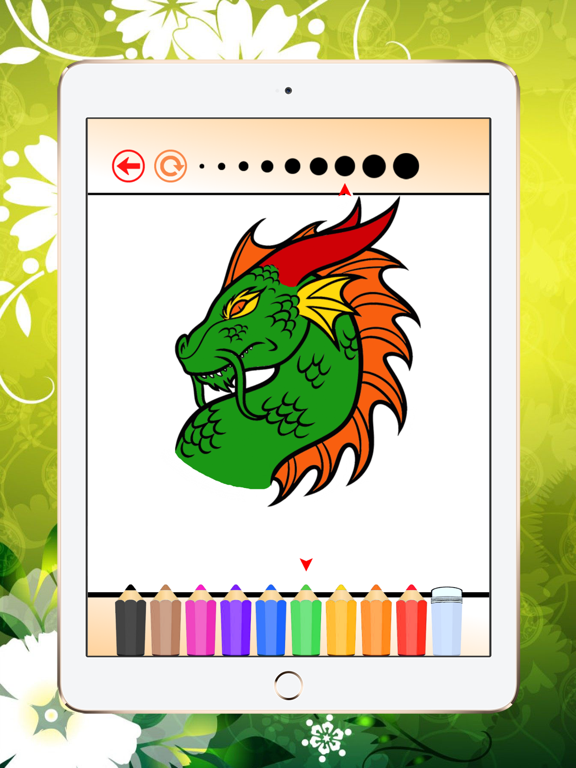 Coloring Book Dragon HD iPad screenshot