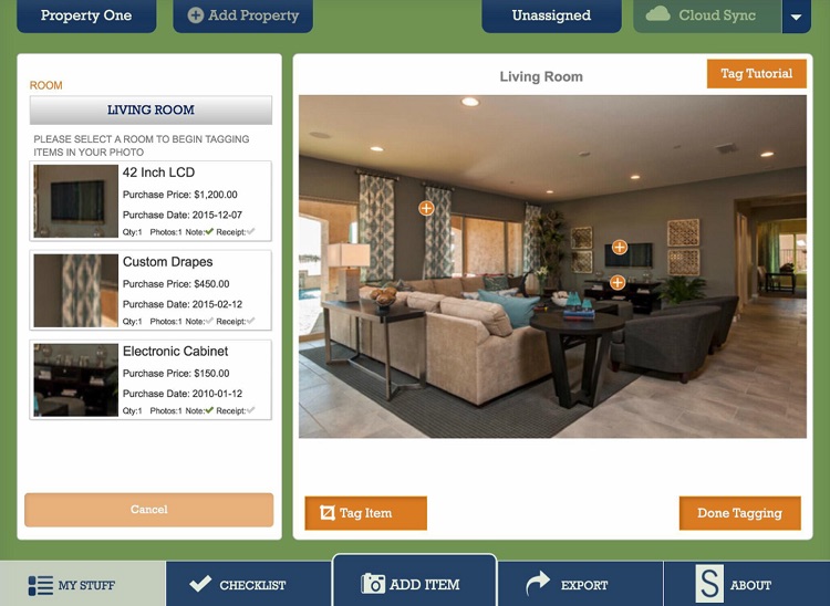 Safeco Home Inventory for iPad