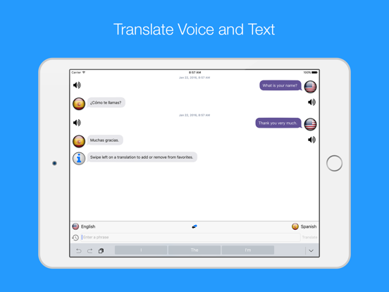 Translator - Translate Text and Speech iPad screenshot 1 - Productivity app