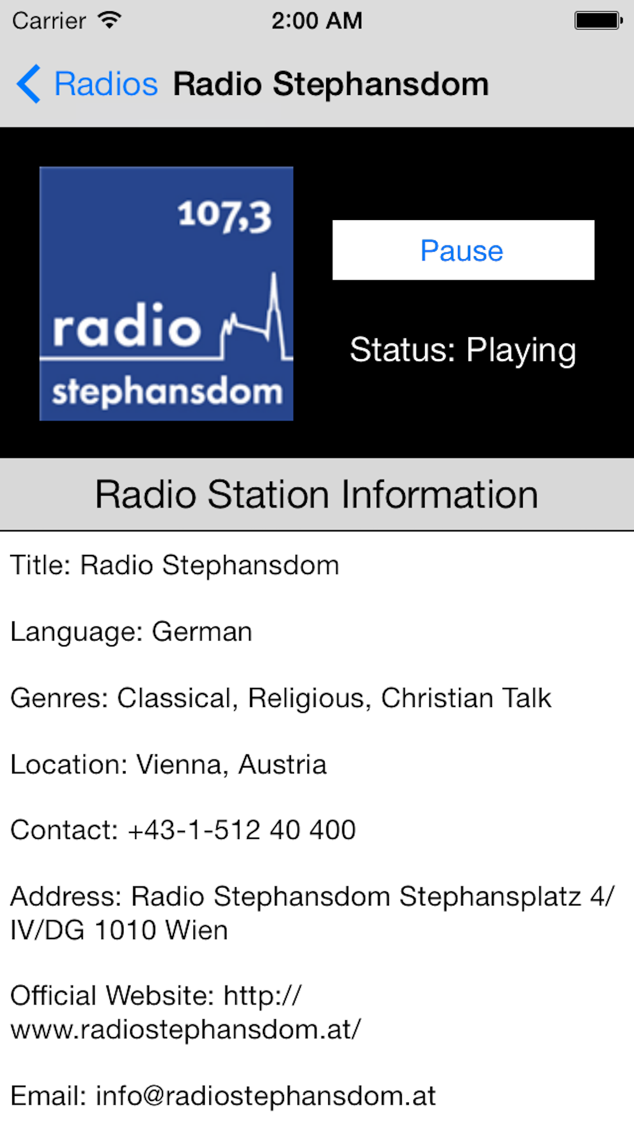 Austria Radio Live Player (Radio Österreich) screenshot 4
