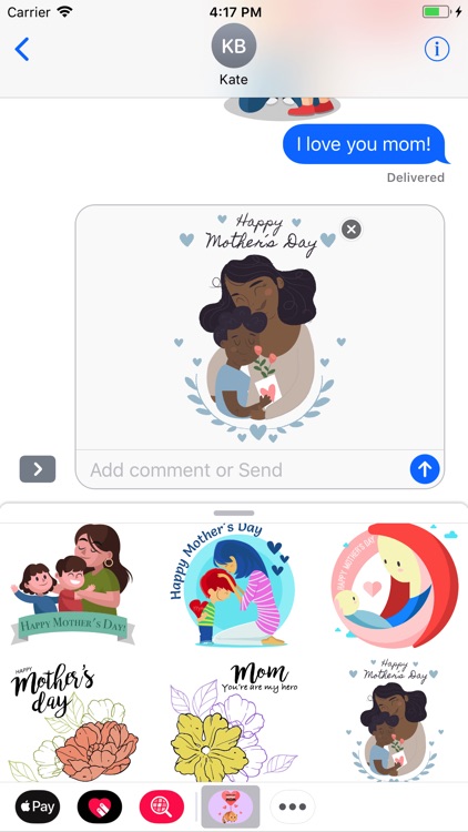 I Love Mother's Day Stickers