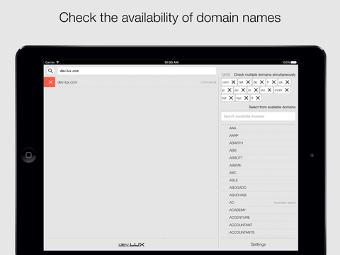 Quick Domain Check for iPad - náhled