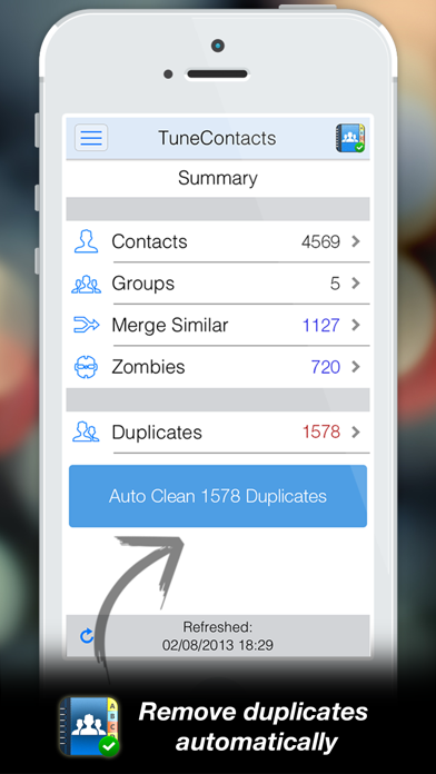Screenshot #1 pour Tuneup Contacts
