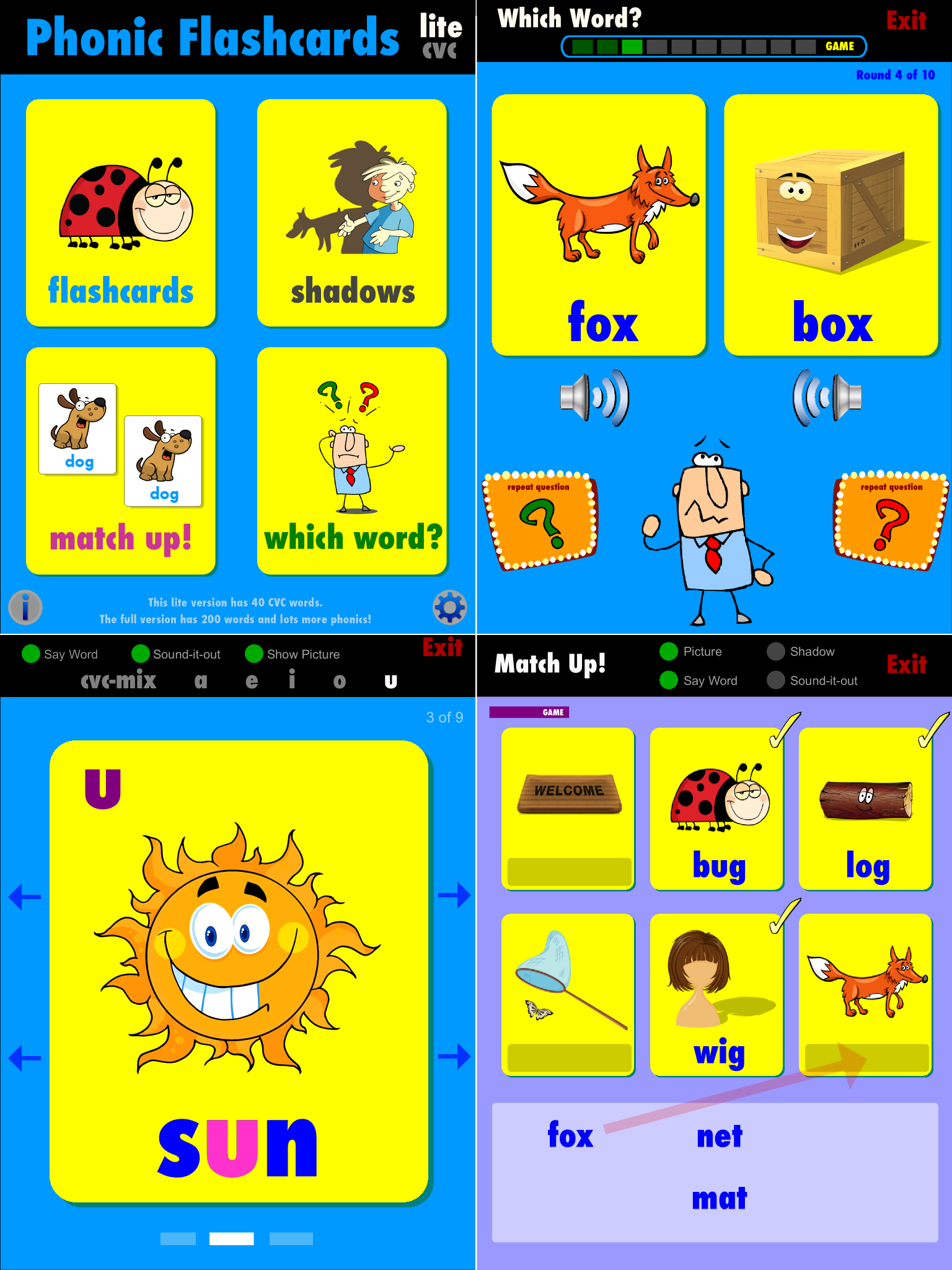 Phonic Flashcards lite CVC screenshot 6