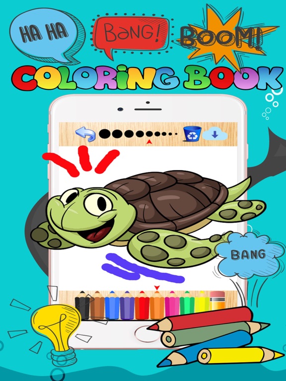 Screenshot #6 pour Sea animals shark turtle doodles coloring book kid