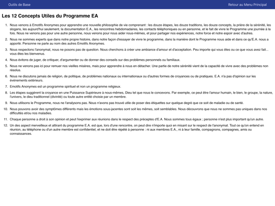 Screenshot #5 pour EA Programme - Le Mouvement des Émotifs Anonymes
