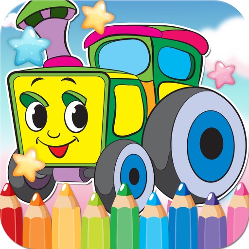 Car Drawing Coloring Book - Cute Caricature Art Ideas pages for kids icon