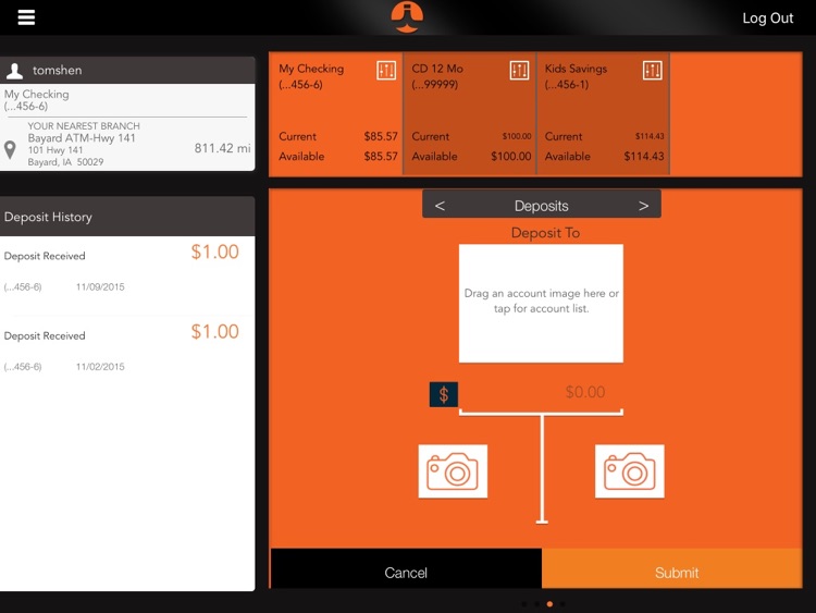 Iowa Savings Bank Mobile Banking for iPad