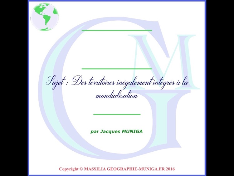 Croquis de géographie : Des territoires inégalement intégrés à la mondialisation.