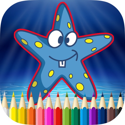 sea animals coloring - free drawing book for kids Icon