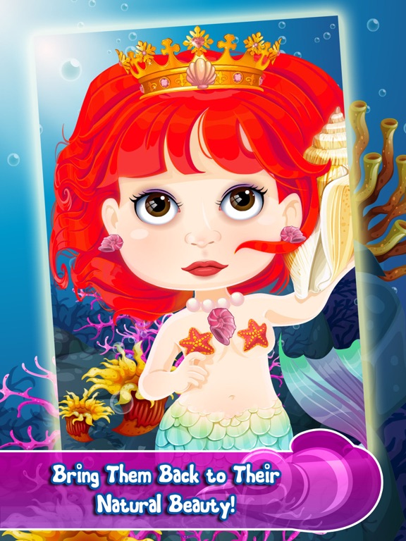 Mermaid Doctor Spa Salon - baby princess makeover world & make up care games for girls! iPad screenshot