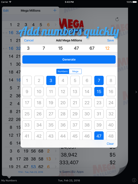 Mega Millions Results by Saemi iPad screenshot 4