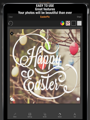 Screenshot #6 pour EasterPic Joyeuses Pâques Éditeur de Photos - Ajouter des illustration, texte et autocollants sur l'image. Des éléments triés sur le volet au design haute résolution