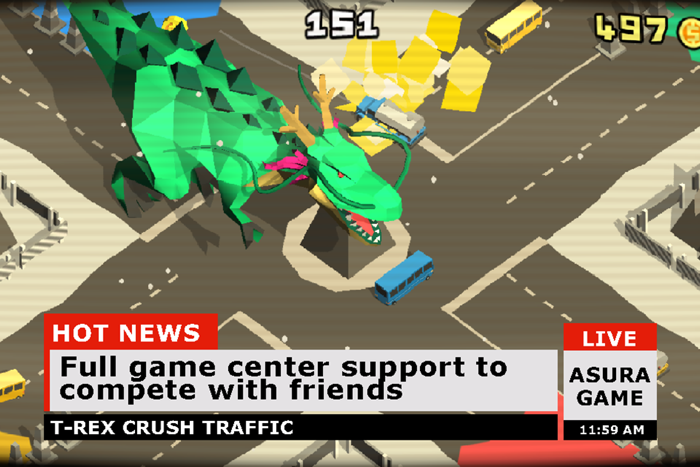 T-Rex crush traffic Survival