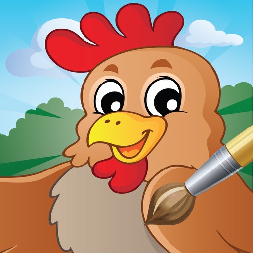 My Farm Animal Pet Cartoon Coloring Book 2 Easy Paint for Kid Free iOS App