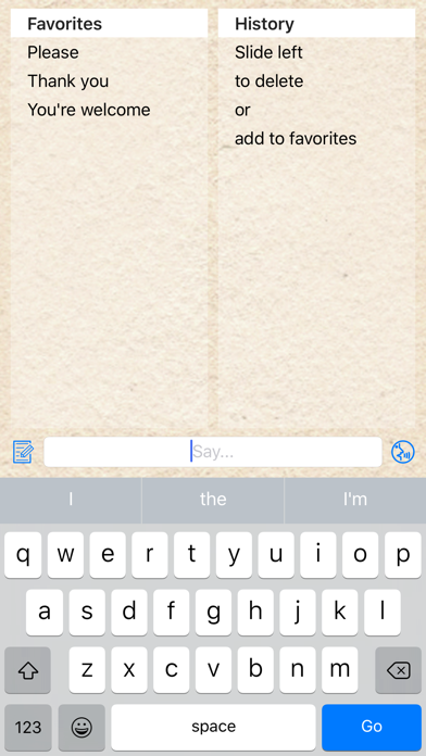 Screenshot #1 pour Speak for me - Your voice when you can't use your own